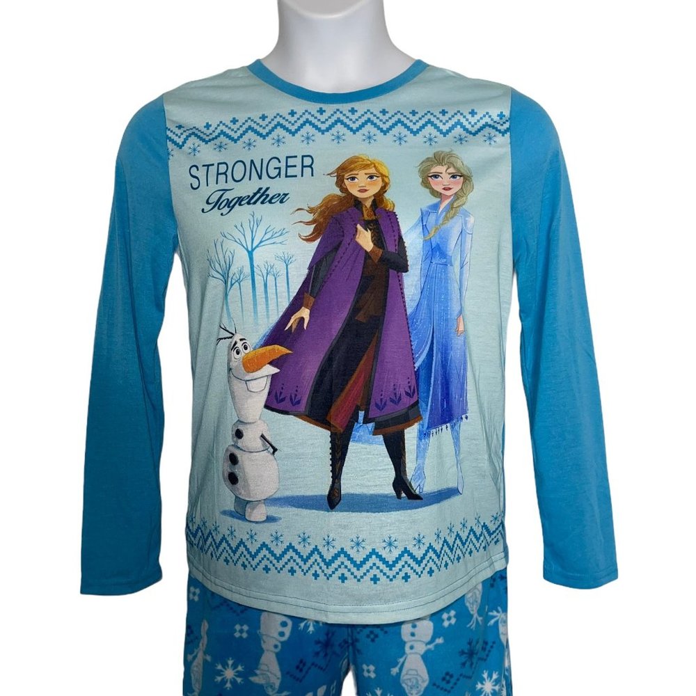 NWT Briefly Stated Disney Frozen II Lightweight Fleece Christmas Holiday PJ's M - Picture 2 of 9
